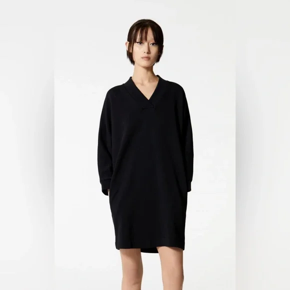 NWT Kenzo Logo V Neck Black Dress Sweatshirt - Picture 2 of 10